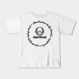 Aquarius ♒🏺 Zodiac Sign Astrology Kids T-Shirt